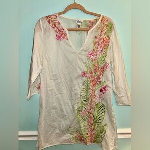Lilly Pulitzer embroidered white coverup/tunic - Small